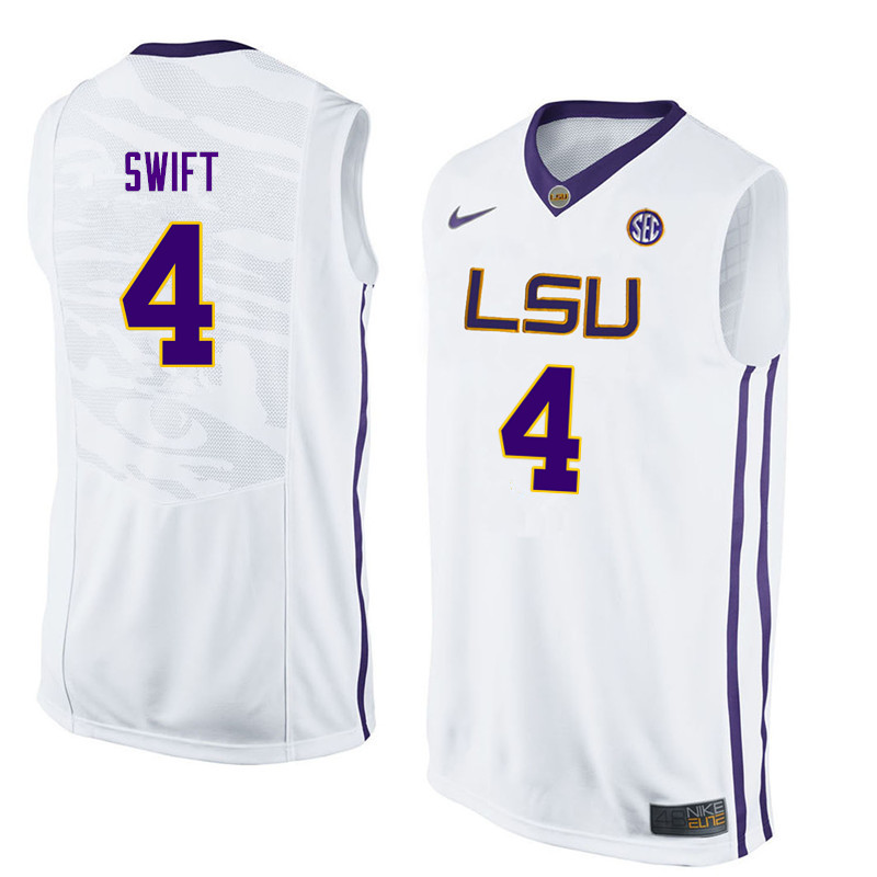 Men LSU Tigers #4 Stromile Swift College Basketball Jerseys-White - Click Image to Close